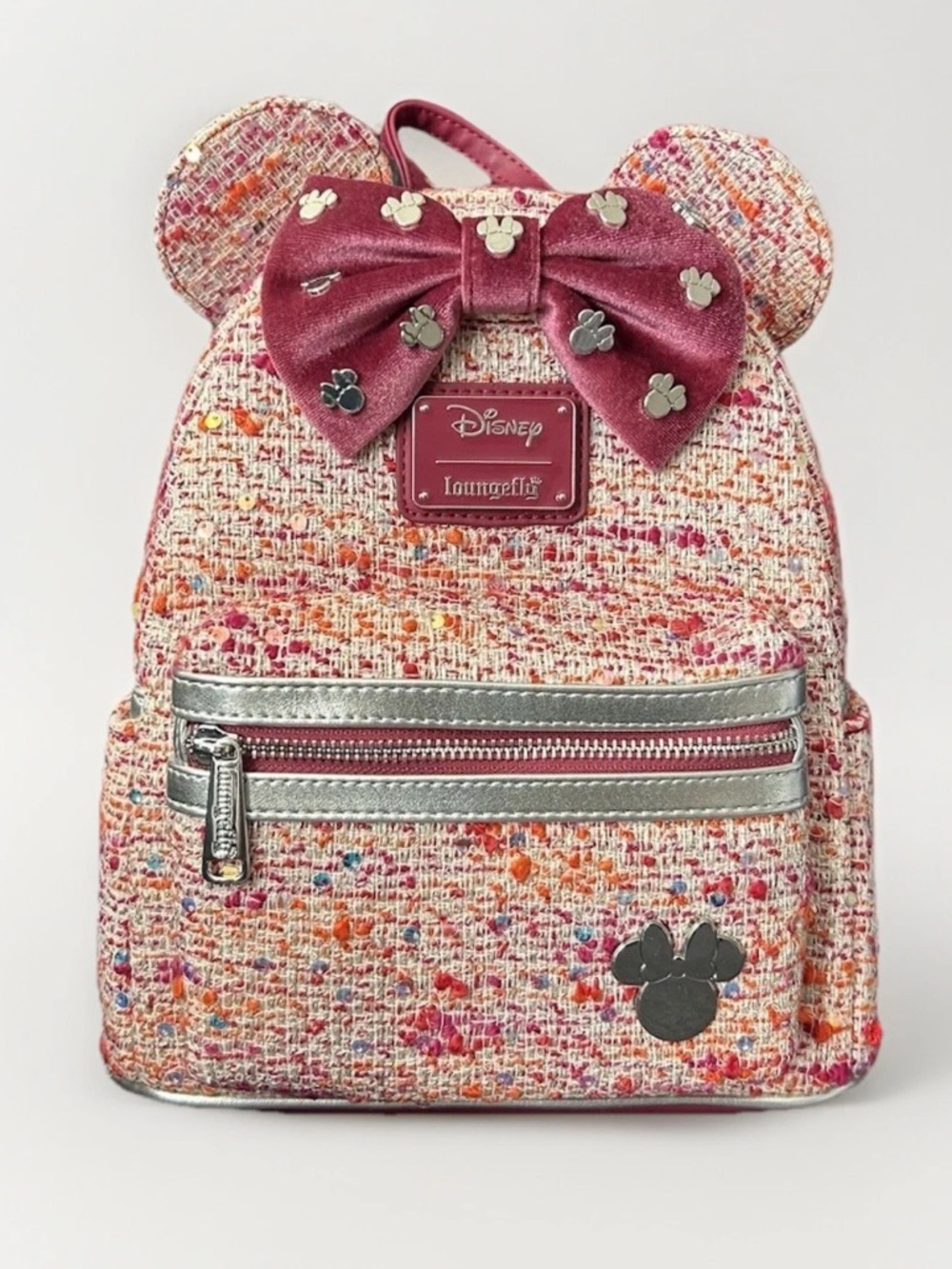 NWT - Tweed Disney Loungefly Backpack with Bow